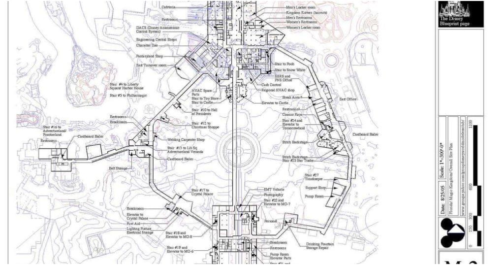 These are the basic blueprints to the utilidors under the Magic Kingdom